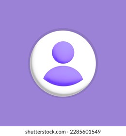 3d vector User avatar for login or authentication on website logo mobile app ui design.