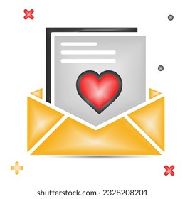 3D Vektor Valentinstag Liebesbrief 3D Symbol