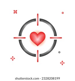 3d vector valentine day special focus icon