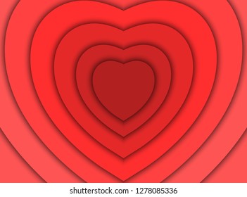 3d vector valentine's day heart layer 