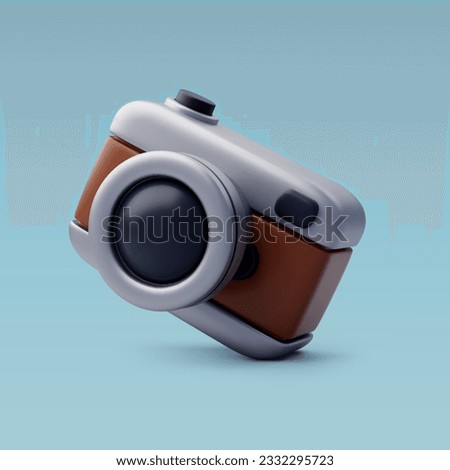 3d Vector Vintage Camera, Holiday Vacation, Time to Travel concept. Eps 10 Vector.
