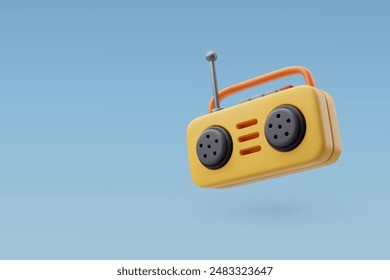 3d Vector Vintage radio, Music, News, Entertainment equipment concept. Eps 10 Vector.