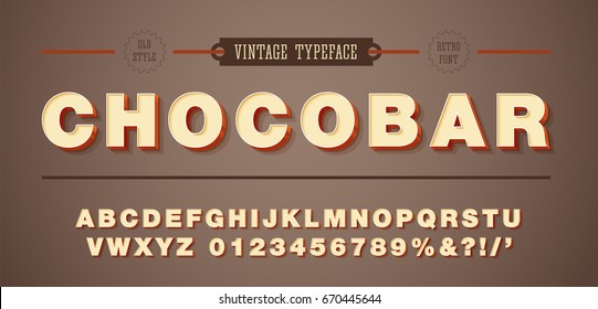 3d vector vintage retro font and alphabet 80s, 90s.