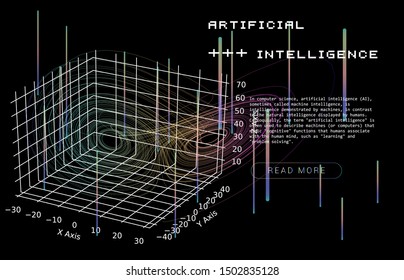 3D Vector Visualisation Of The Lorenz Attractor, System That Causing The Butterfly Effect. Scientific Conteptual Background For AI (artificial Intelligence), Chaos Theory,  Quantum Computing.