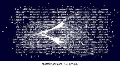 3D Vector Visualisation of The Lorenz attractor. Scientific conteptual background for AI (artificial intelligence), Chaos Theory,  Quantum Computing.