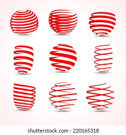 3d vector vortex twirl arrow ribbons set for your business designs, presentations and promotions