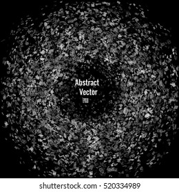 3d vector vortex. Up view. Tornado from rectangular fragments. Abstract Background Illustration.