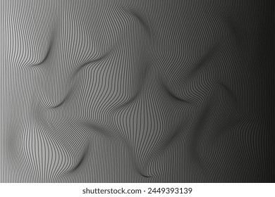 3D Vector wave lines pattern. black background for concept of technology, digital, communication,