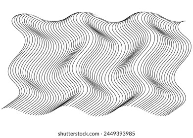 3D Vector wave lines pattern. withe background for concept of technology, digital, communication,