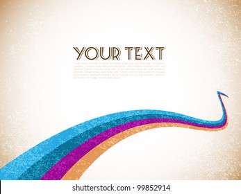 3D vector wave lines in retro style