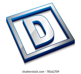 3d vector web design alphabet symbol - D