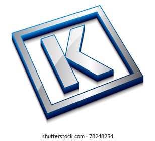 3d vector web design alphabet symbol - K
