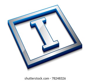 3d vector web design alphabet symbol - I