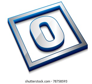 3d vector web design alphabet symbol - O