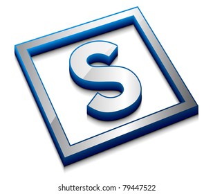 3d vector web design alphabet symbol - S