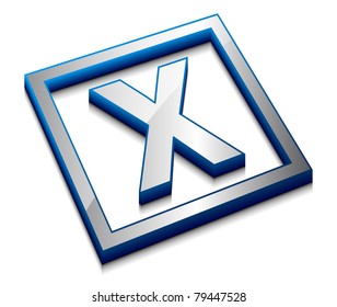 3d vector web design alphabet symbol - X