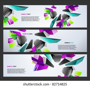 3d vector website headers