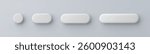 3d vector white plastic round button on gray background. Realistic minimal icon with shadow.