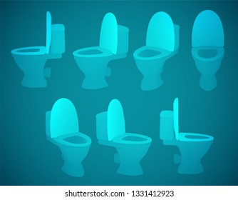 3d vector white toilet with cistern. ready element for the design of advertising plumbing
