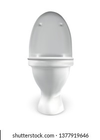 3d vector white toilet with cistern. ready element for the design of advertising plumbing
