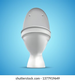 3d vector white toilet with cistern. ready element for the design of advertising plumbing