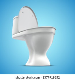 3d vector white toilet with cistern. ready element for the design of advertising plumbing