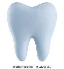 3d vector white tooth in realistic glossy style. Bright medical design element. Minimal dental healthcare illustration.