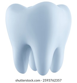3d vector white tooth in realistic glossy style. Bright medical design element. Minimal dental healthcare illustration.