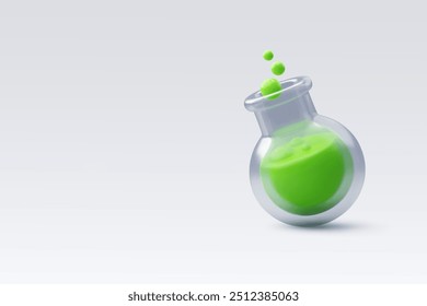 3d Vector Witch green poison, Happy halloween festival concept. Eps 10 Vector.