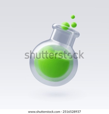 3d Vector Witch green poison, Happy halloween festival concept. Eps 10 Vector.