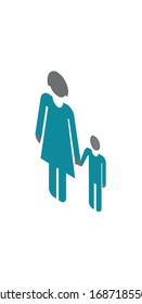 3D vector of woman with child