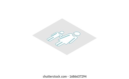 3D vector of woman with child, family