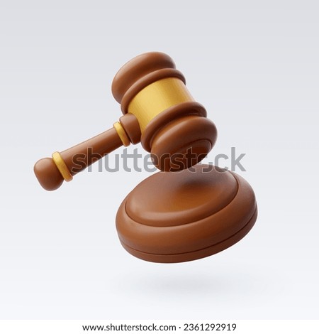 3d Vector Wooden judge gavel and soundboard, Law and fairness concept. Eps 10 Vector. Foto d'archivio © 