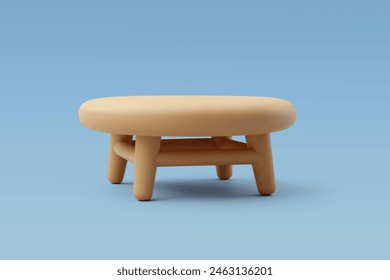 3d Vector Wooden table with Flower vase, Home and furniture concept. Eps 10 Vector.