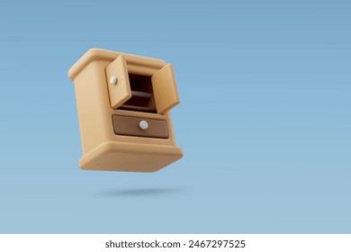Vector 3d Armario de madera, armario Hogar y concepto de muebles. Eps 10 Vector.