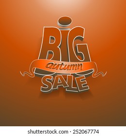 3d vector words big autumn sale