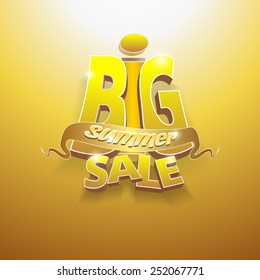 3d vector words big summer sale