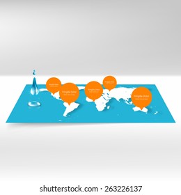 3d vector world map illustration and infographics design template.