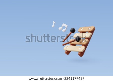 3d Vector Xylophone, Music and Instrument concept, Eps 10 Vector.