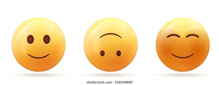 3d vector of yellow face laughing icon isolated on white background