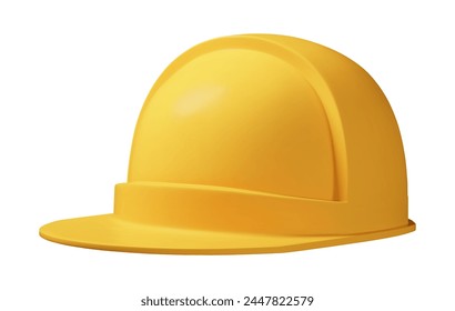 3d vector yellow safety helmet. Labor day. Stock vector illustration on isolated background.