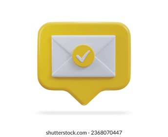 3D-Symbol für überprüfte E-Mail-Nachrichten
