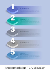 Modelo infográfico vertical 3D em estilo minimalista. Layout de infográfico para visualização de dados.