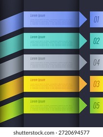 Modelo de design de infográfico moderno vertical 3D para visualização de dados ou relatórios.