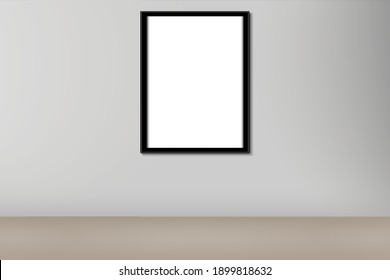 3d vertical signage mock up. Billboard with empty space for advertising template design. Realistic frame with copy space. Blank poster. Interior creative design vector illustration.