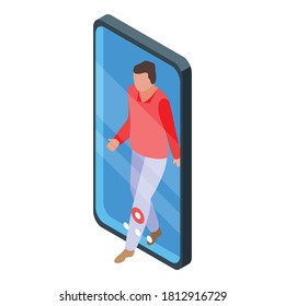 3d video call icon. Isometric of 3d video call vector icon for web design isolated on white background