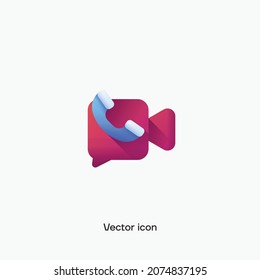 3d Video Calling vector icon. Premium quality.