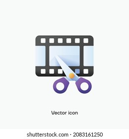 3D Video Edit vector icon. Premium quality.