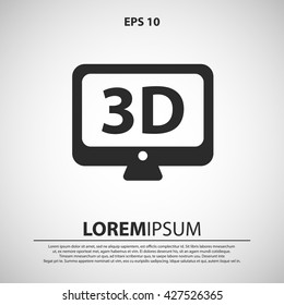 3D video icon.  3D video vector illustration