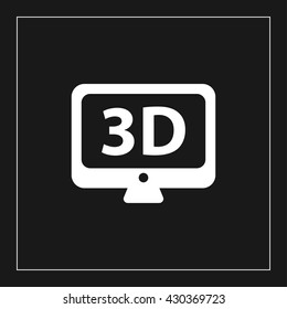 3D video icon. 3D video vector illustration